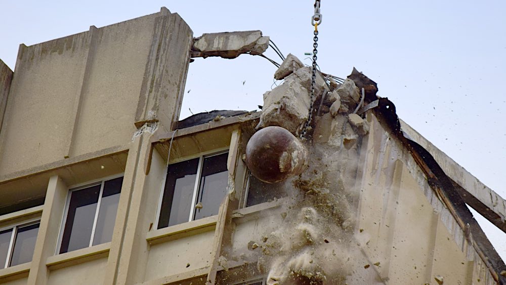 Indiana State University, Statesman Towers demolition photo 15