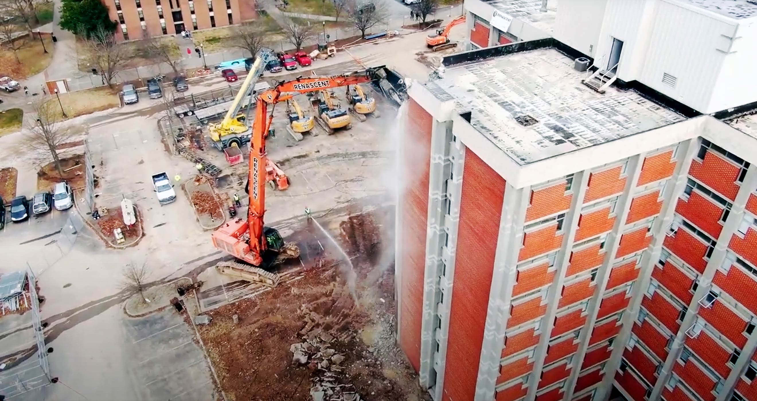 Structural demolition of a WKU residence hall
